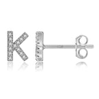 Серебряные серьги с инициалом k