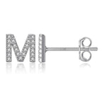 Серебряные серьги с инициалом m