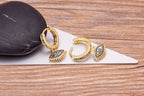 Boucles D'Oreilles Mauvais Oeil Bleu Zircon Style Bohème