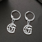Серьги-подвески с символом жизни Чай на серебряном полумесяце
