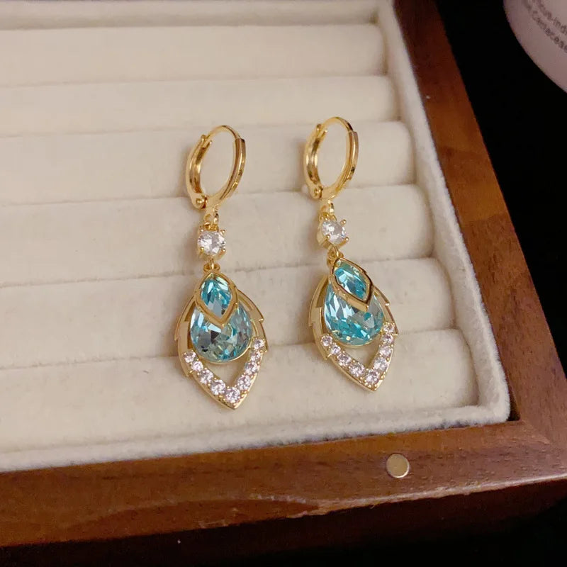 Sky blue dangling earrings