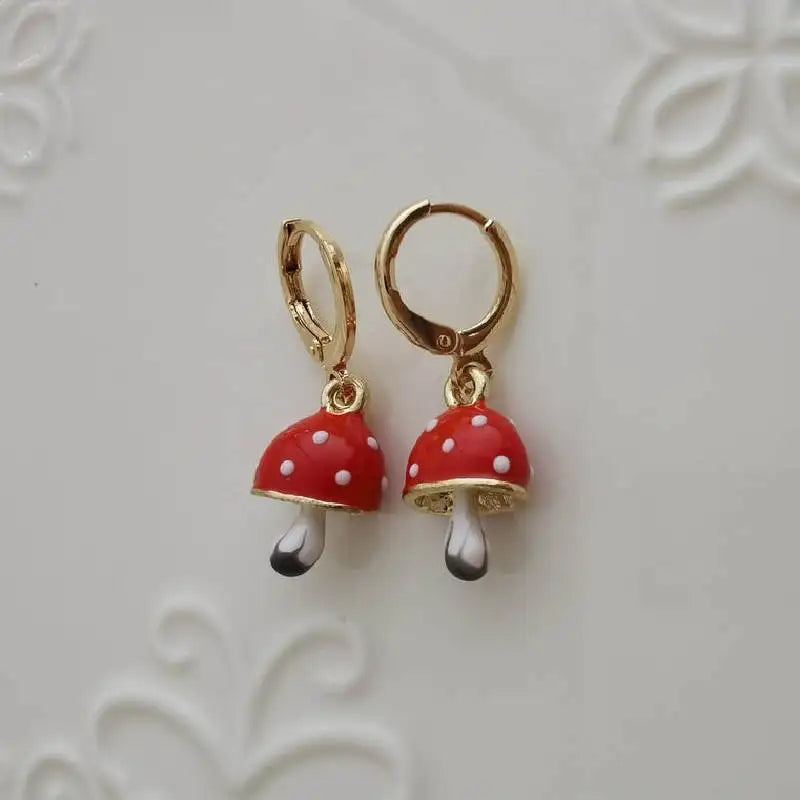 Boucles d'Oreilles Pendantes Champignon