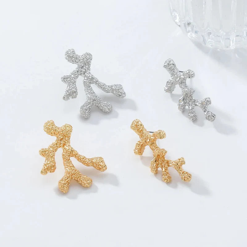 Coral Drop Earrings in Gold or Silver