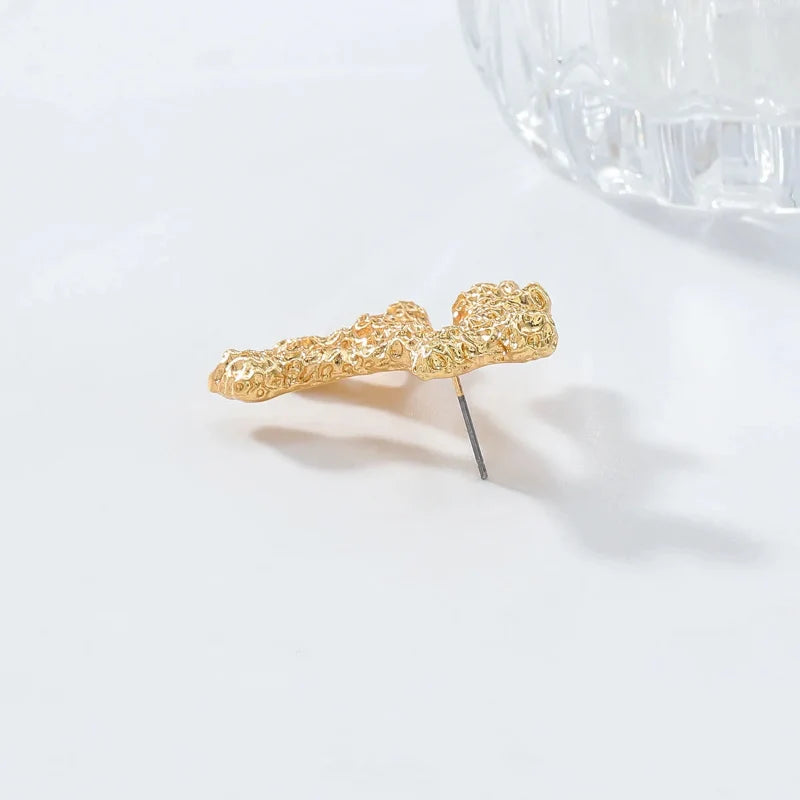 Boucles d'Oreilles Pendantes Corail Doré ou Argenté or