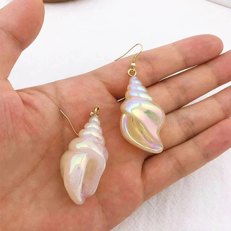 Shell Snail Mother-of-Pearl Drop Earrings