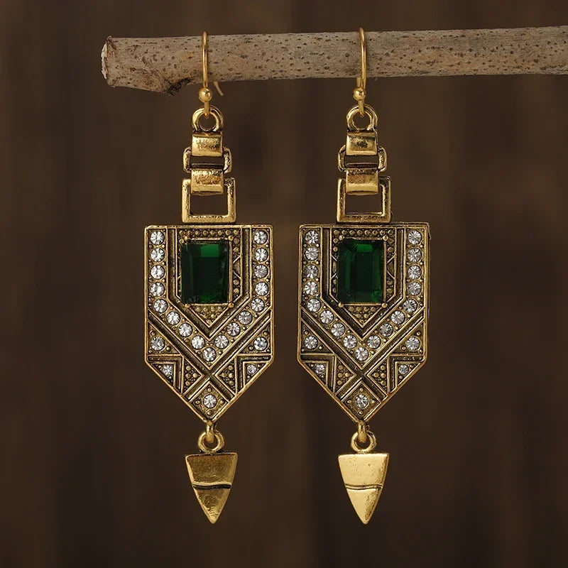 Boucles d'Oreilles Pendantes Femmes de Style Ethnique or