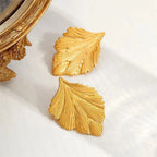 Women's Gold Leaf Dangle Earrings