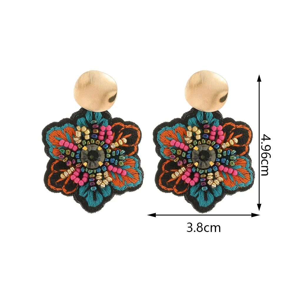 Colorful Flower Drop Earrings