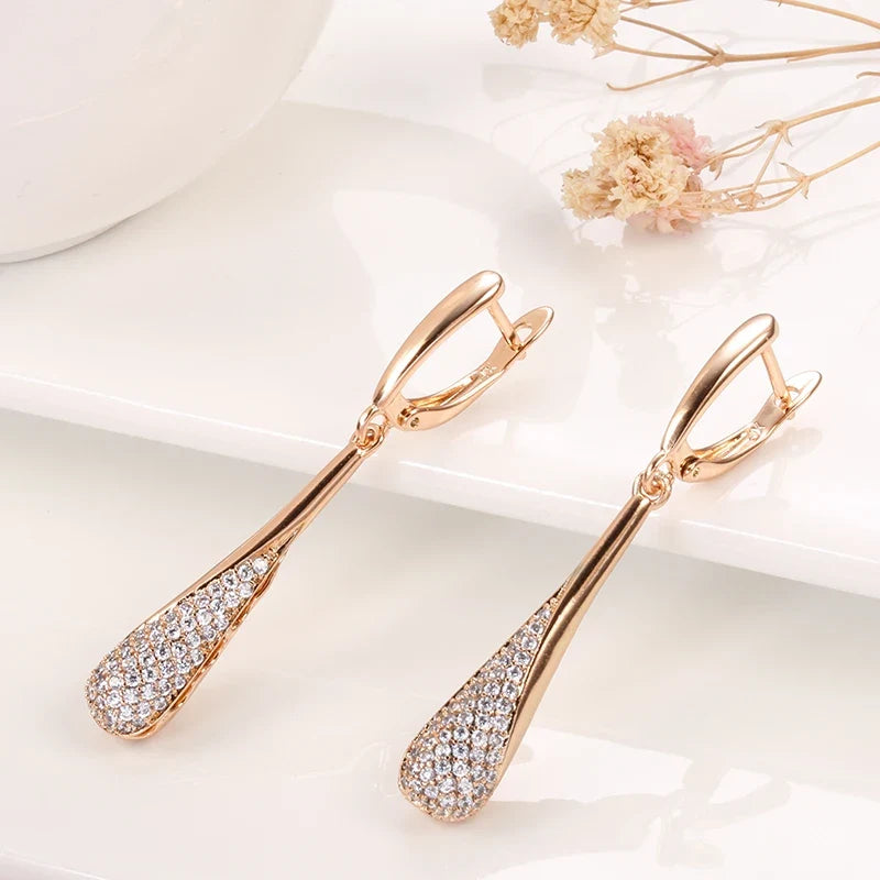 Women's Zircon Water Drop Dangle Earrings