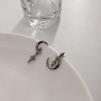 Boucles d'Oreilles Pendantes Lune et Etoiles