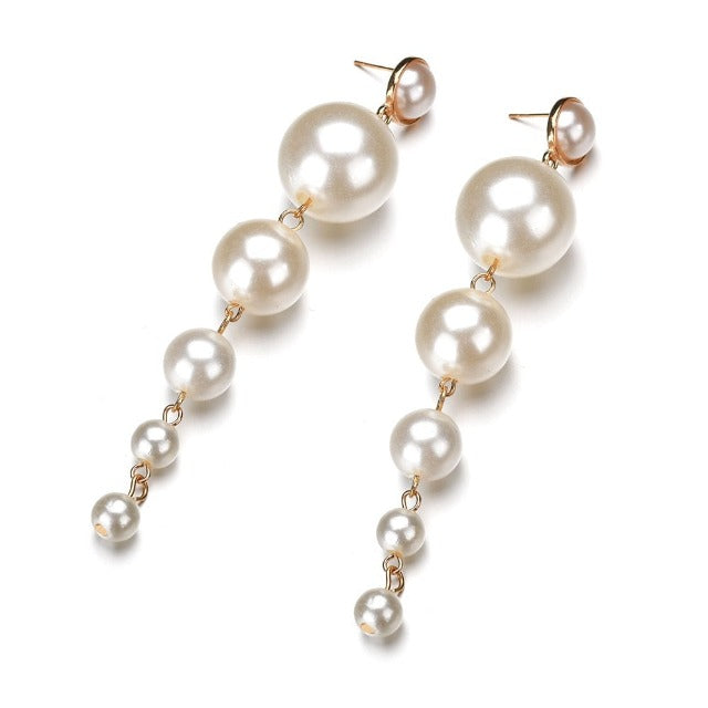 Dangling Pearl Drop Earrings