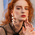 Dangling Pearl Drop Earrings