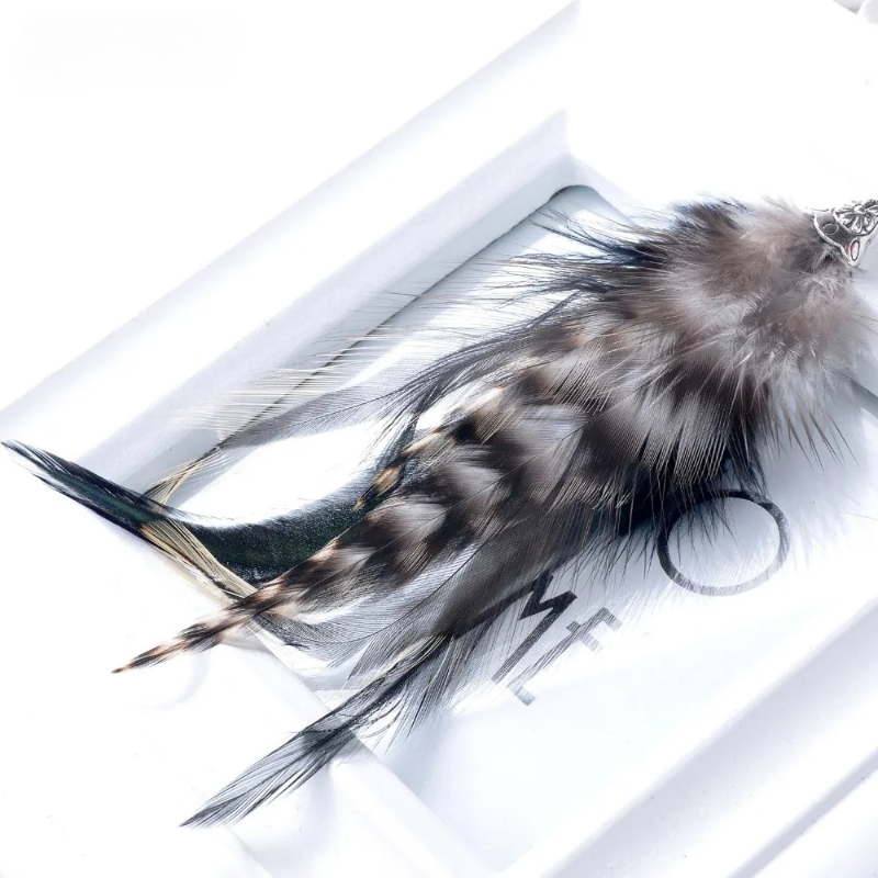 Feather Drop Earrings with Pheasant Plumes
