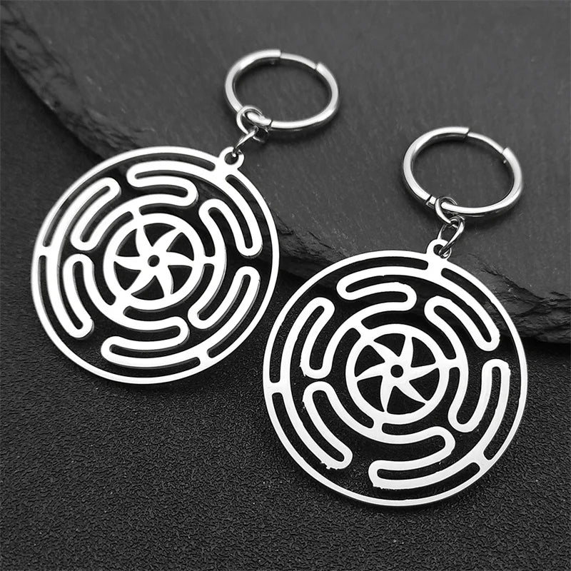 Hecate’s Wheel Strophalos Drop Earrings for Women