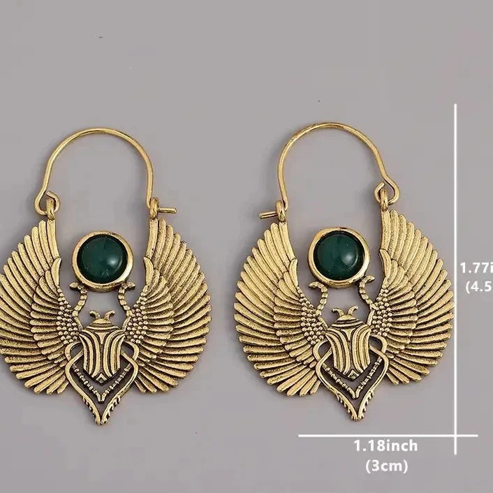 Egyptian Scarab Drop Earrings