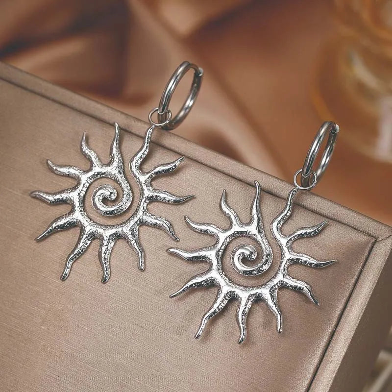 Sun Dangle Earrings silver