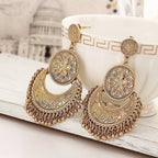 Boucles d'Oreilles Pendantes Style Bohême Baroque or rose