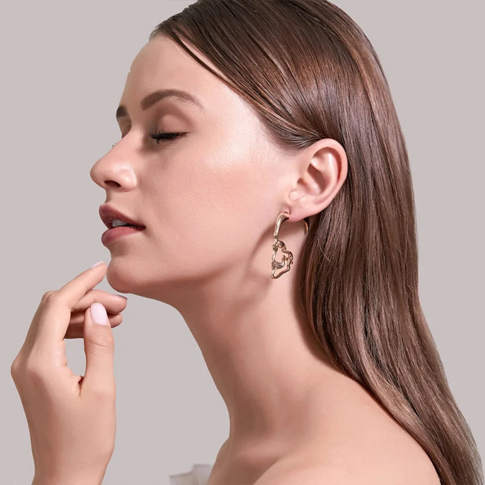 Skull Drop Earrings for Men or Women silver