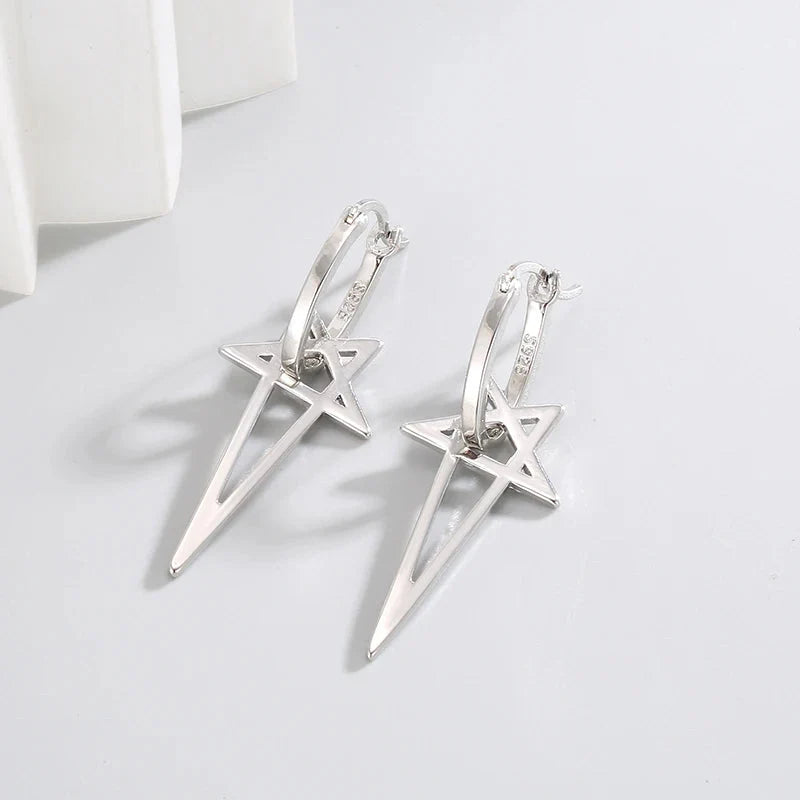 Long Pentacle Witchcraft Wiccan Earrings for Women