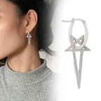 Long Pentacle Witchcraft Wiccan Earrings for Women