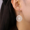 Hecate's Wheel Strophalos Drop Earrings for Women in Silver