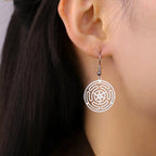 Hecate's Wheel Strophalos Drop Earrings for Women in Silver