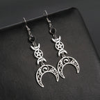 Triple Moon Dangle Earrings Wiccan Witchcraft for Women
