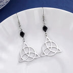 Triquetra Drop Earrings for Women Trinity Knot Silver
