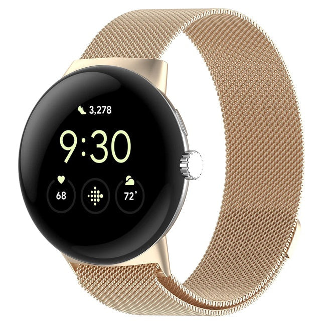 Браслет из миланской стали с магнитной застёжкой для Smartwatch Google Pixel Watch 1 & 2, шампань