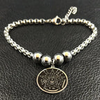 Wiccan Pentacle Witchcraft Steel Bracelet Chain