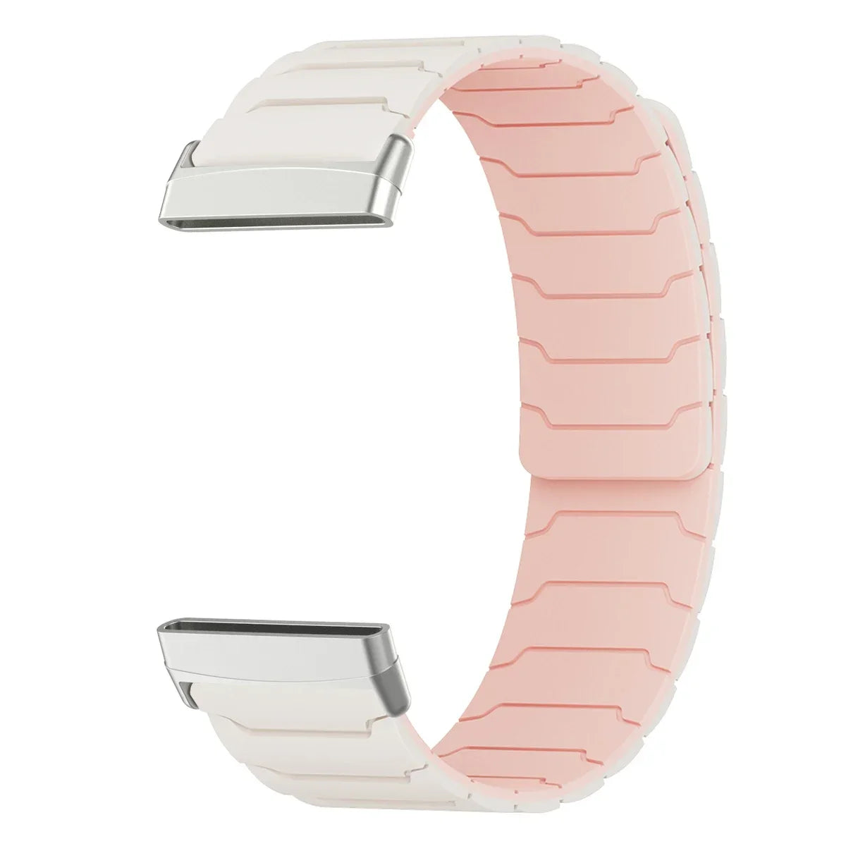 Magnetic watch band for Fitbit Versa 3, Versa 4, Sense 1 and Sense 2 white pink