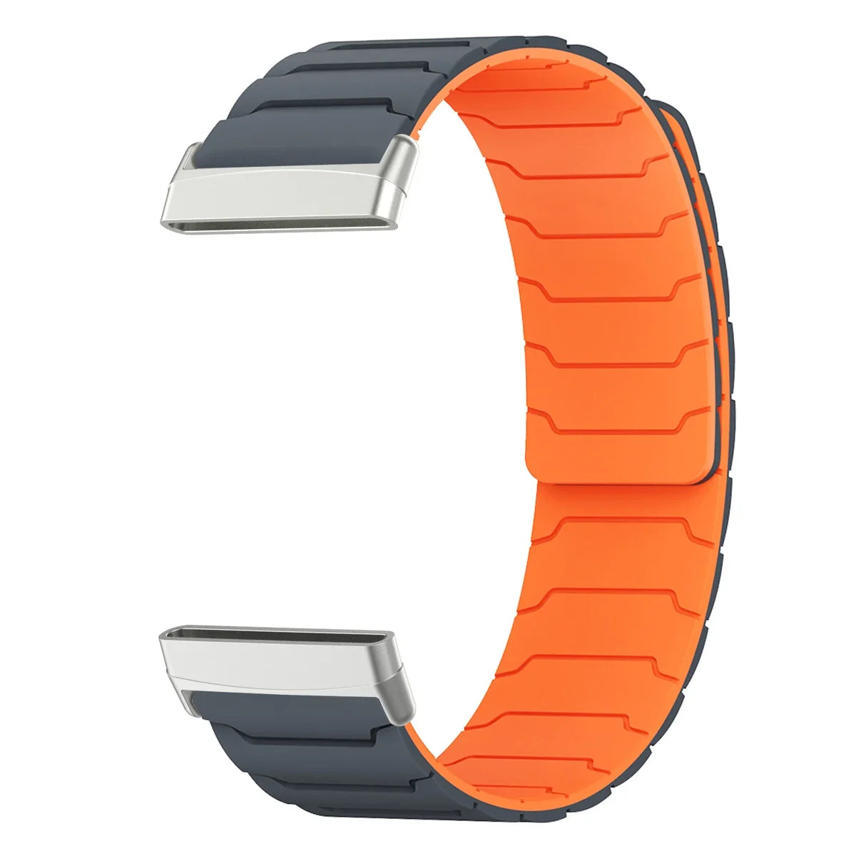 Magnetic watch band for Fitbit Versa 3, Versa 4, Sense 1 and Sense 2 black orange
