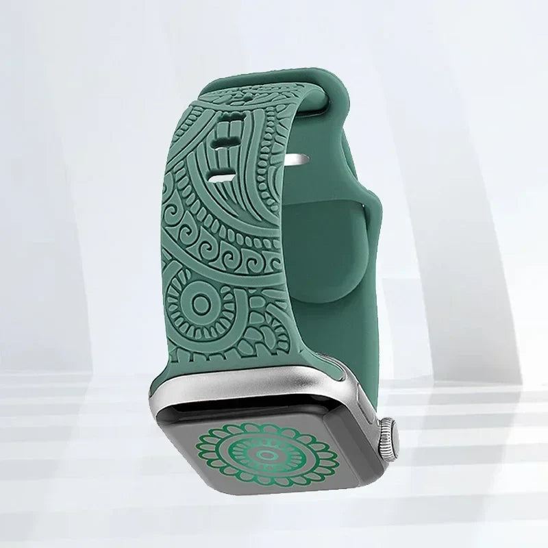 Patterned green Apple Watch Band