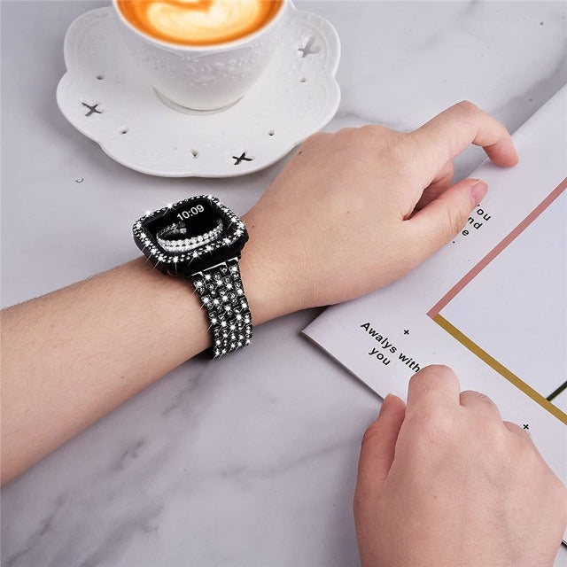 Браслет Apple Watch с корпусом с бриллиантами, черный