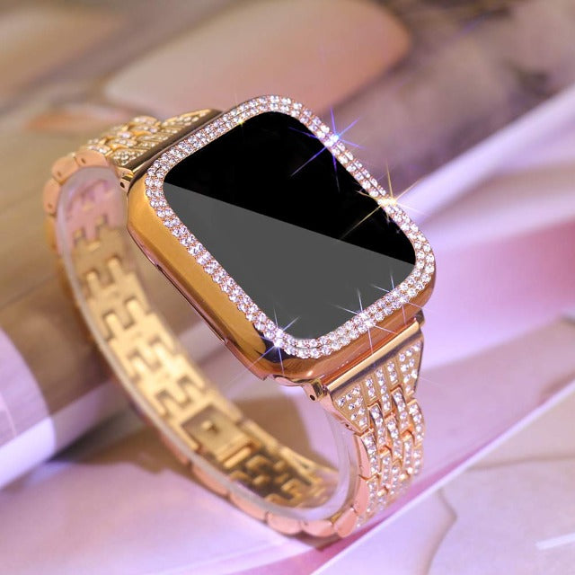 Gold Diamond Apple Watch Bracelet for Women
