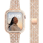 Браслет для Apple Watch с бриллиантами для женщин, розовое золото