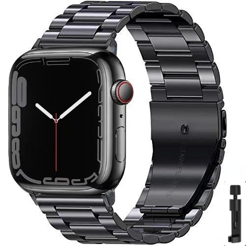 Браслет для Apple Watch из сверхпрочной стали, чёрный + инструмент