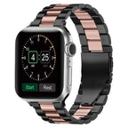 سوار Apple Watch من المعدن الأسود والذهبي الوردي