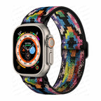 سوار Apple Watch من النايلون المنسوج بألوان قوس قزح
