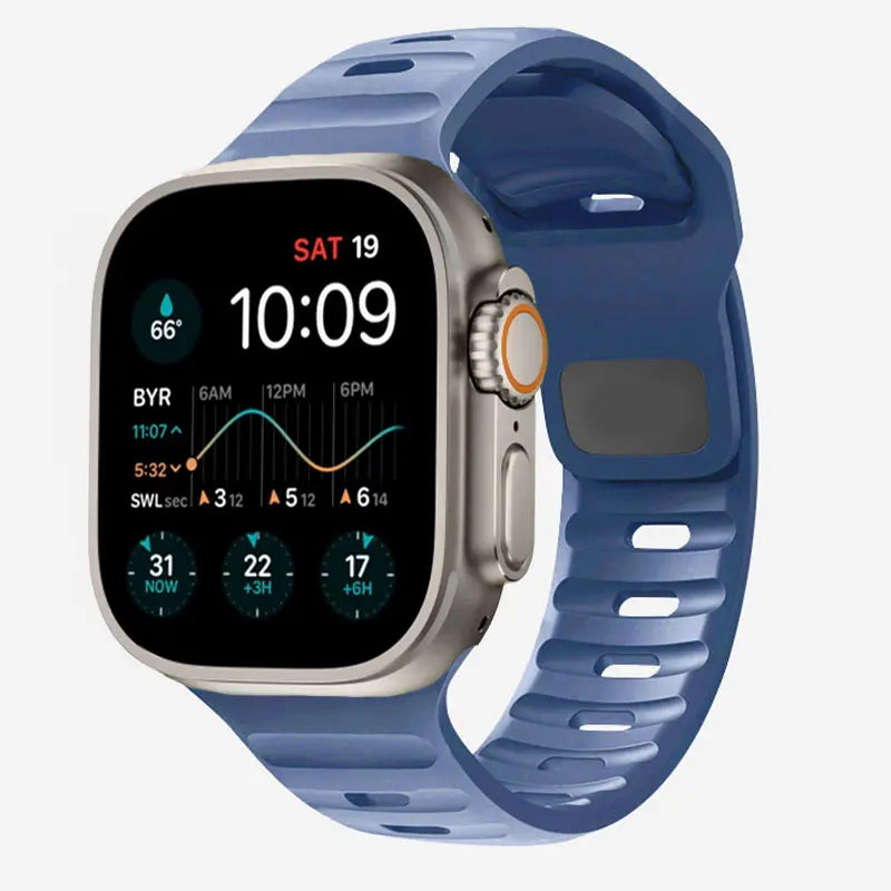 Blue Surgical Silicone Apple Watch Band
