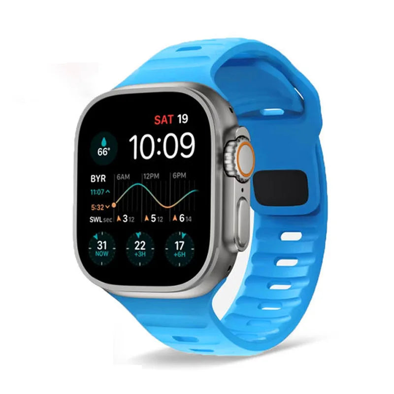 Sky Blue Surgical Silicone Apple Watch Band