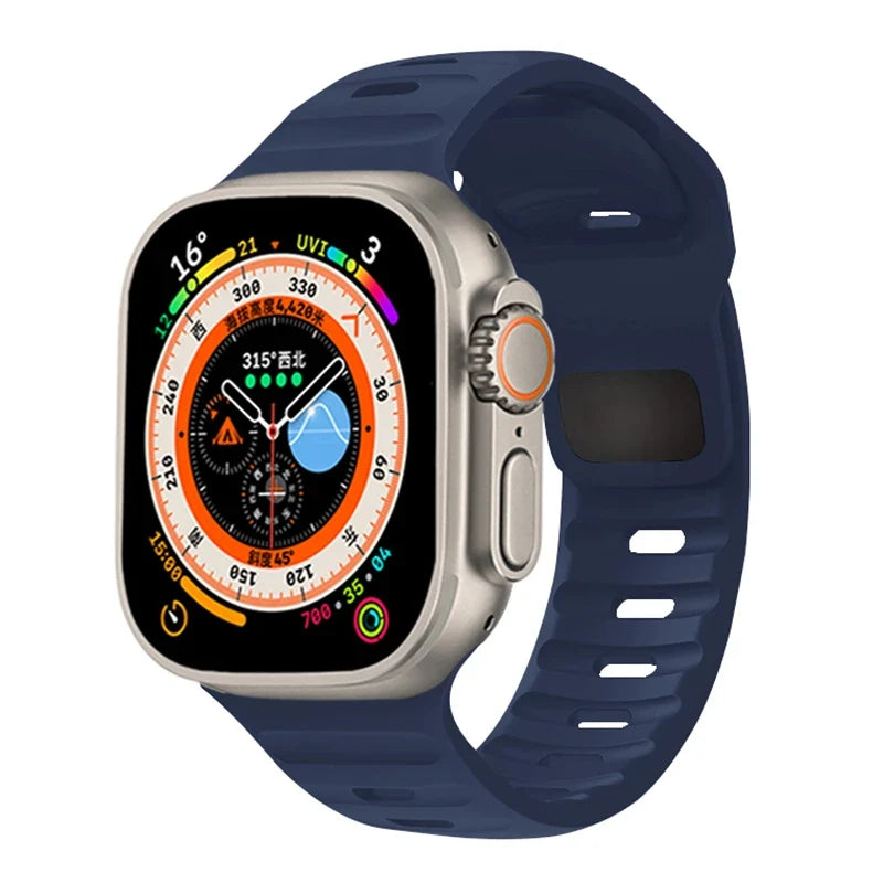 Blue Surgical Silicone Apple Watch Band