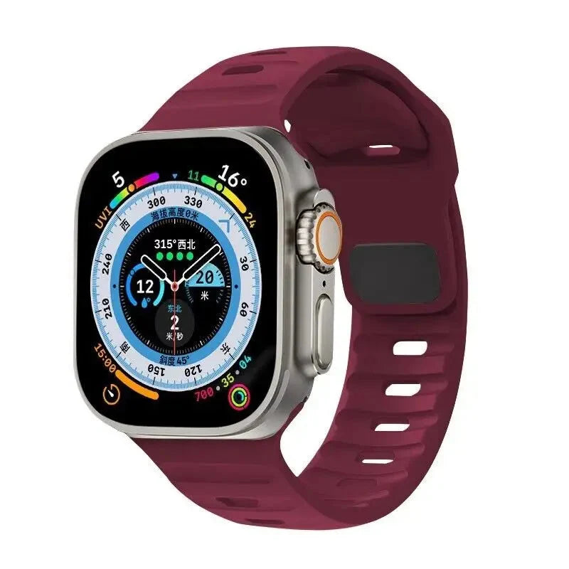 سوار Apple Watch من السيليكون الجراحي خمري
