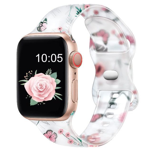 Женский браслет для Apple Watch с цветочным принтом