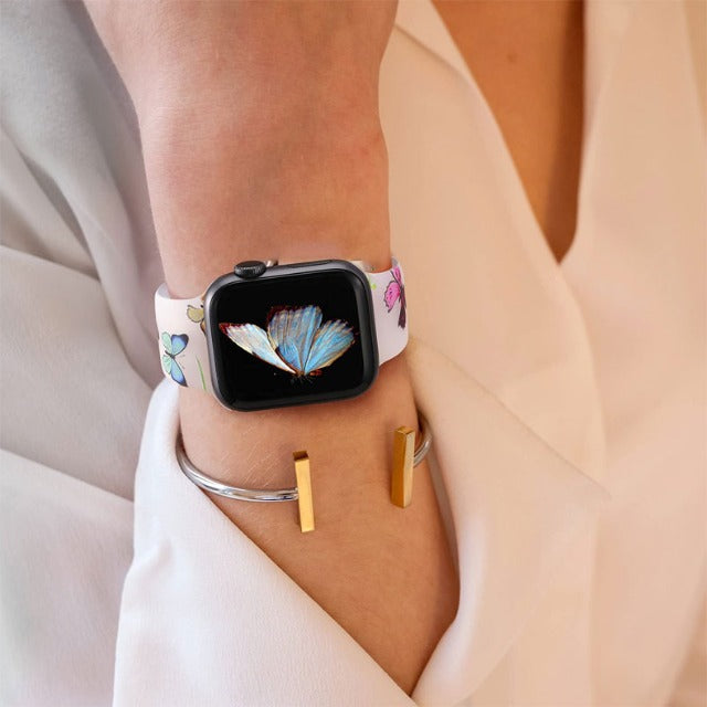 Женский браслет для Apple Watch с цветочным принтом