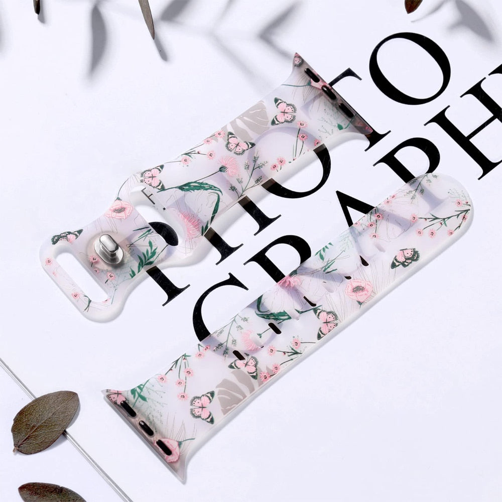 Floral Printed Apple Watch Band for Women