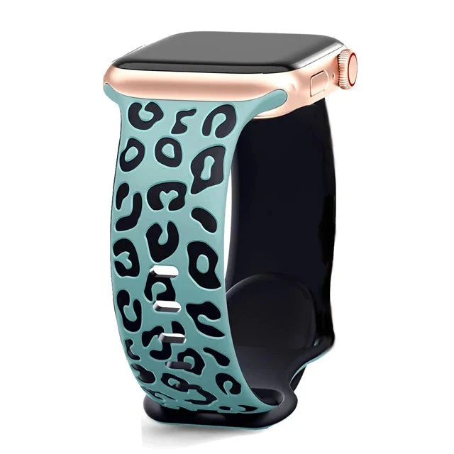 Cyan Leopard Apple Watch Band