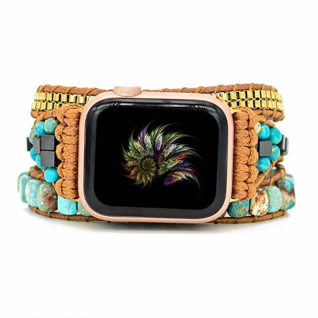 Браслет Apple Watch из натурального бирюзового камня