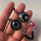 Bracelet with Red and Black Crescent Moon and Radiant Sun