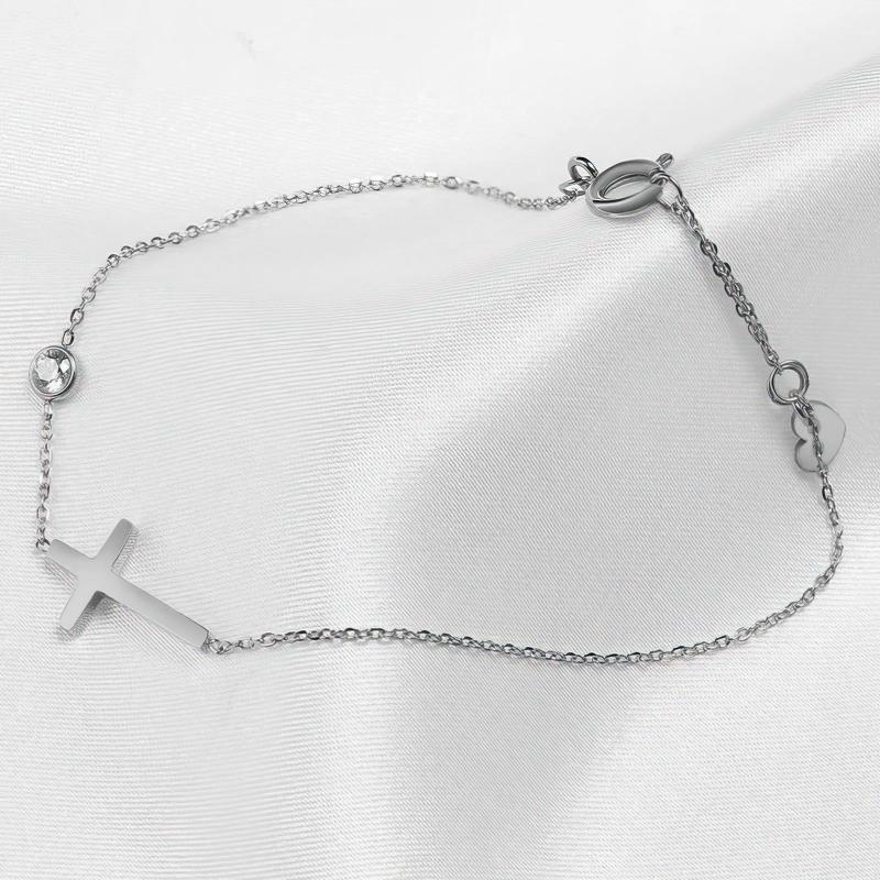 Bracelet with Cross for Women Silver